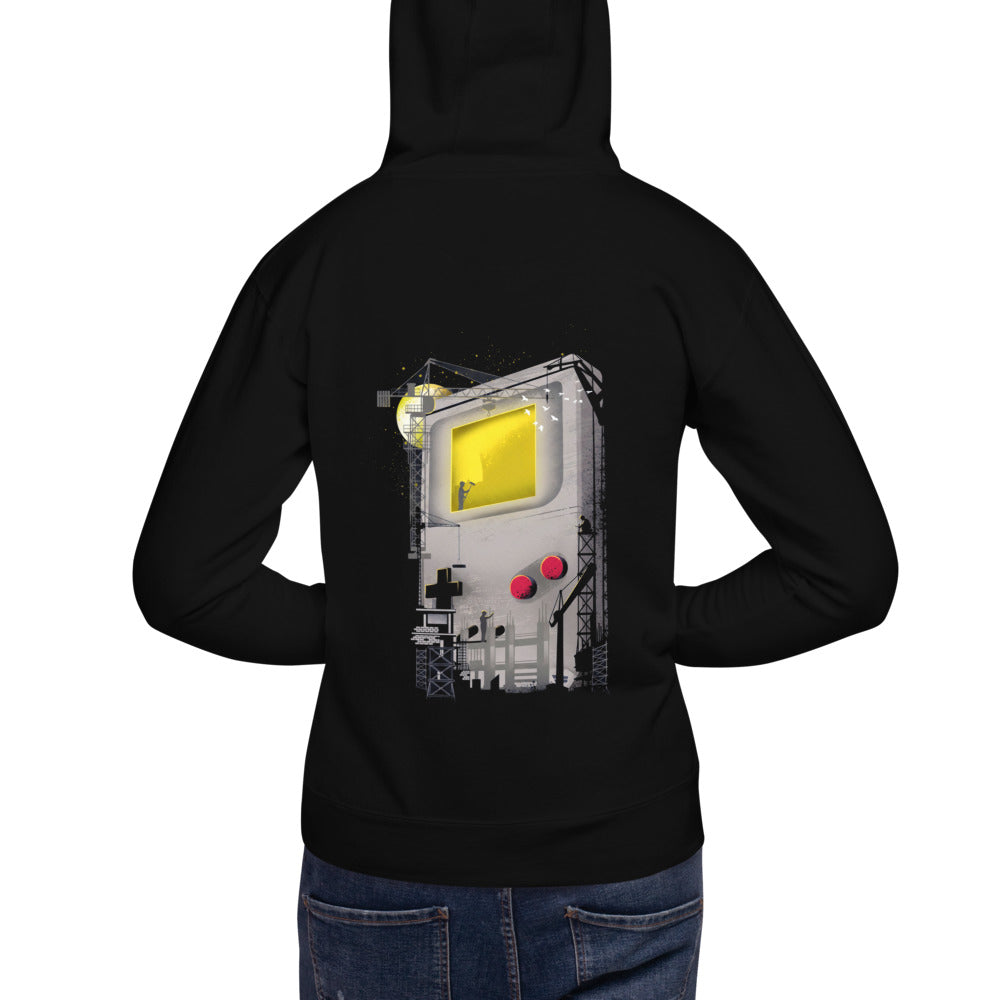 Hoodie Game Boy Under Construction Tower Cranes - Modelo espalda A