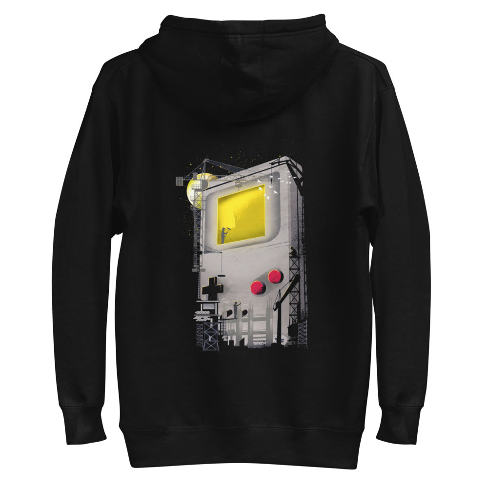 Hoodie Game Boy Under Construction Tower Cranes - Plano