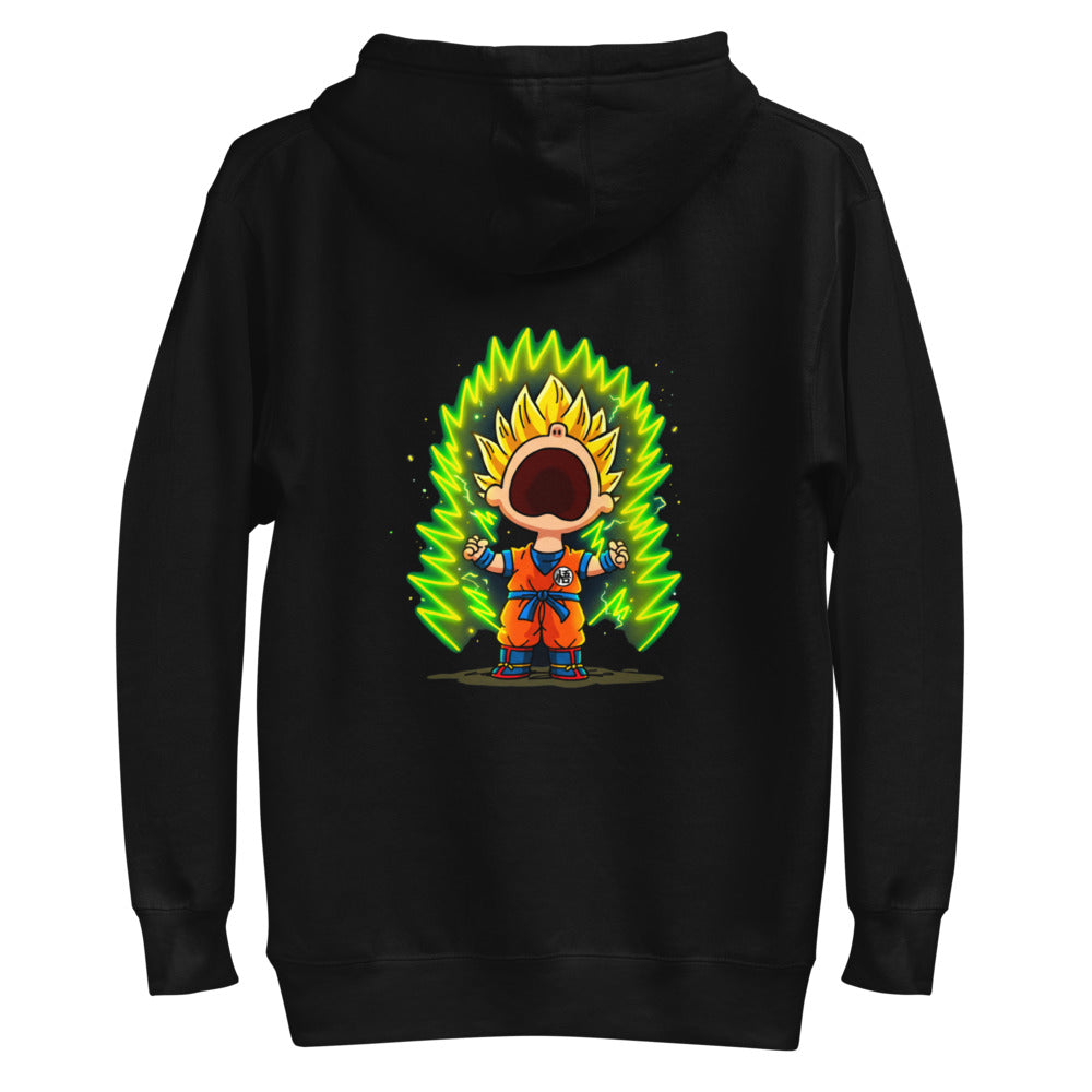 Hoodie Goku Super Saiyan Peanuts Scream Green Aura - Plano