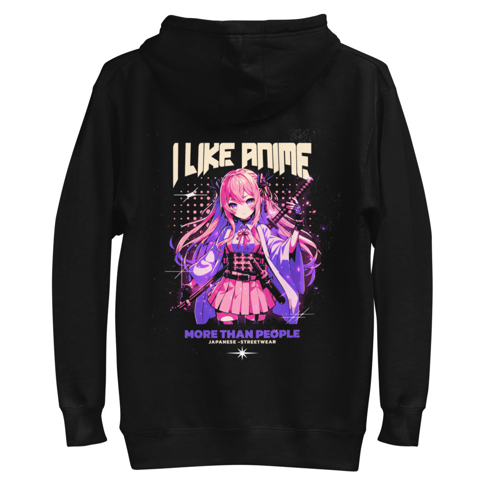 Hoodie I Like Anime More Than People - Plano