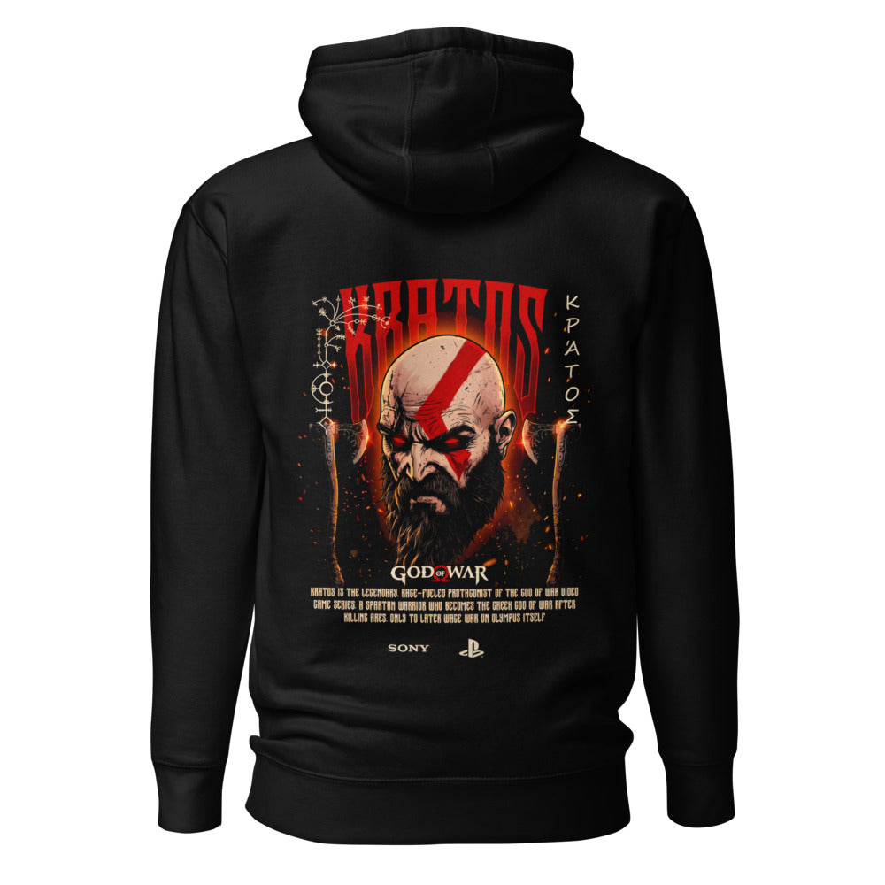 Hoodie Kratos God Of War Glowing Red Eyes - Espalda