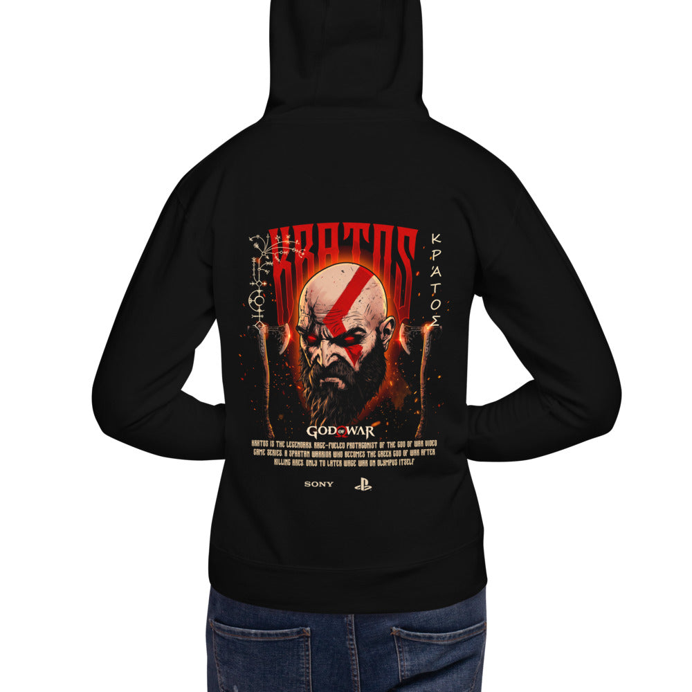 Hoodie Kratos God Of War Glowing Red Eyes - Modelo espalda A