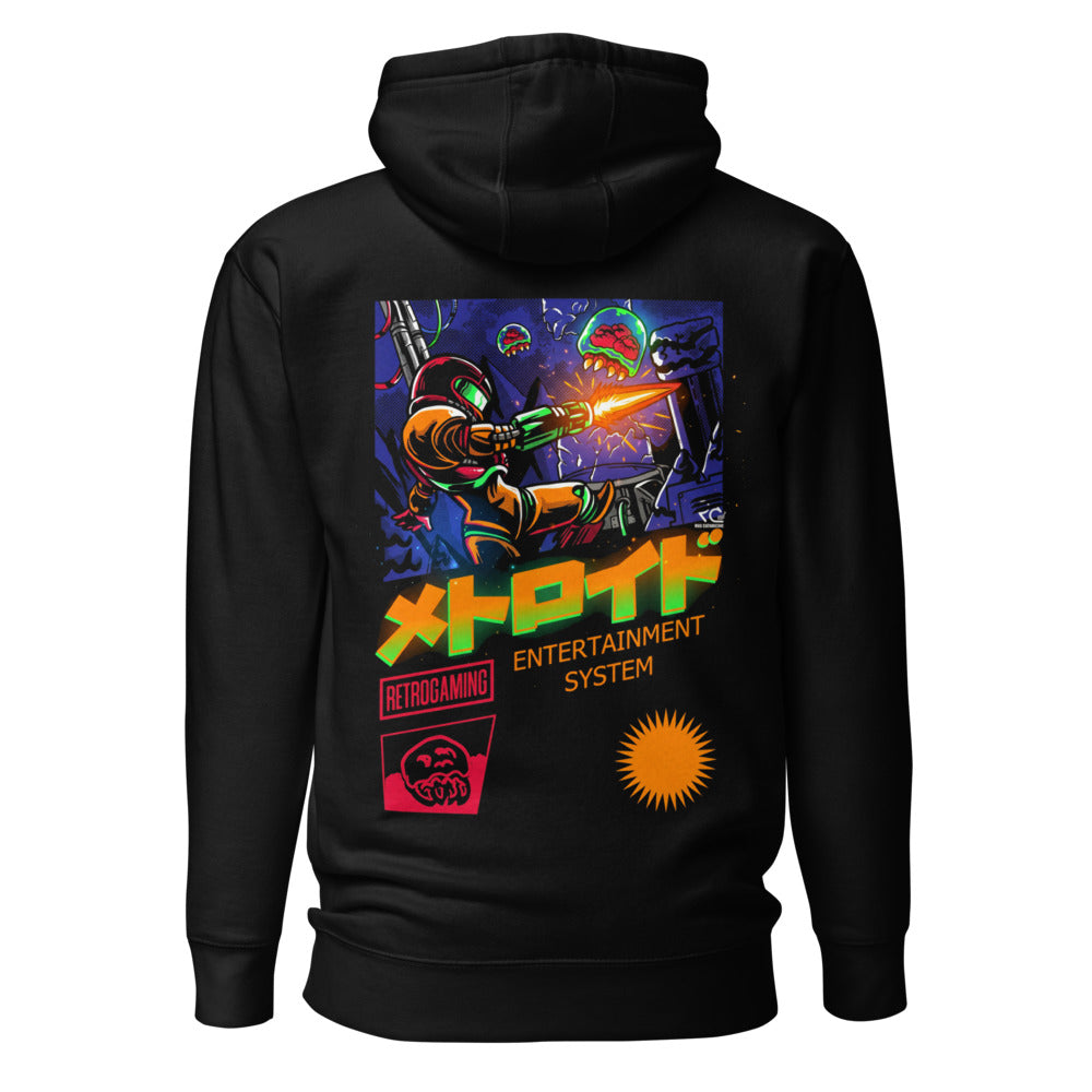 Hoodie Metroid Samus Retrogaming Katakana Box - Espalda