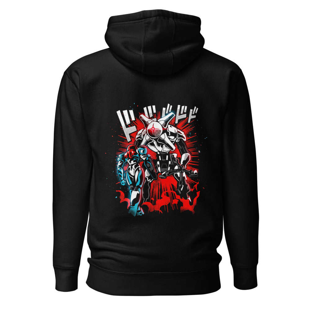 Hoodie Metroid Samus Vs EMMI Robot Katakana Burst - Espalda