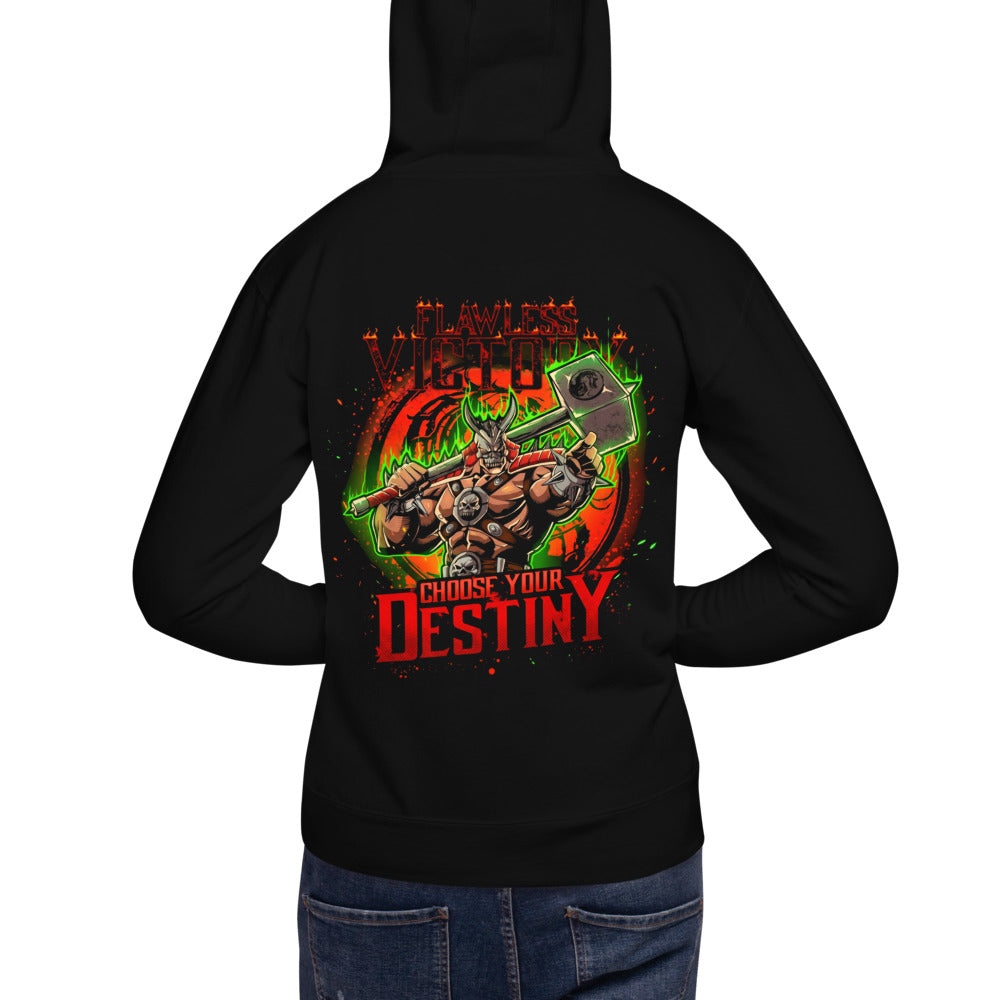 Hoodie Mortal Kombat Shao Kahn Flawless Victory - Modelo espalda A