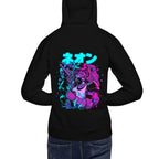 Hoodie Neon Gas Mask Girl Cyberpunk Armor - Modelo espalda A