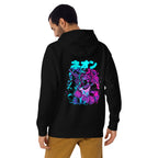 Hoodie Neon Gas Mask Girl Cyberpunk Armor - Modelo masculino espalda