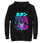 Hoodie Neon Gas Mask Girl Cyberpunk Armor - Plano