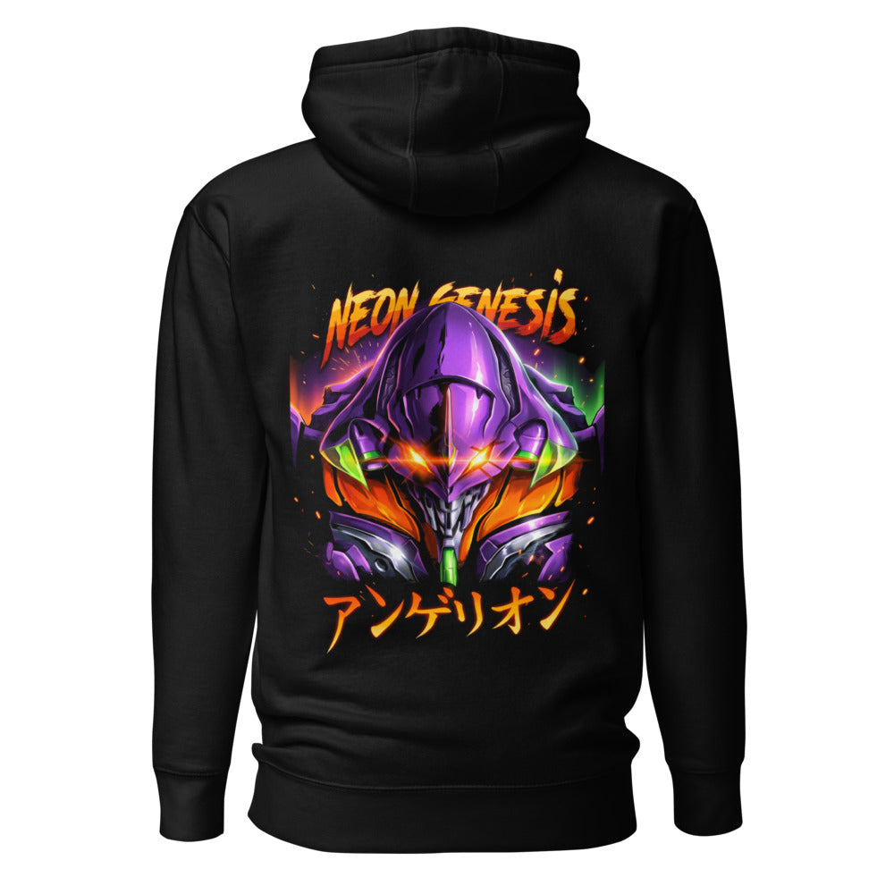 Hoodie Neon Genesis Evangelion Eva 01 Fire - Espalda