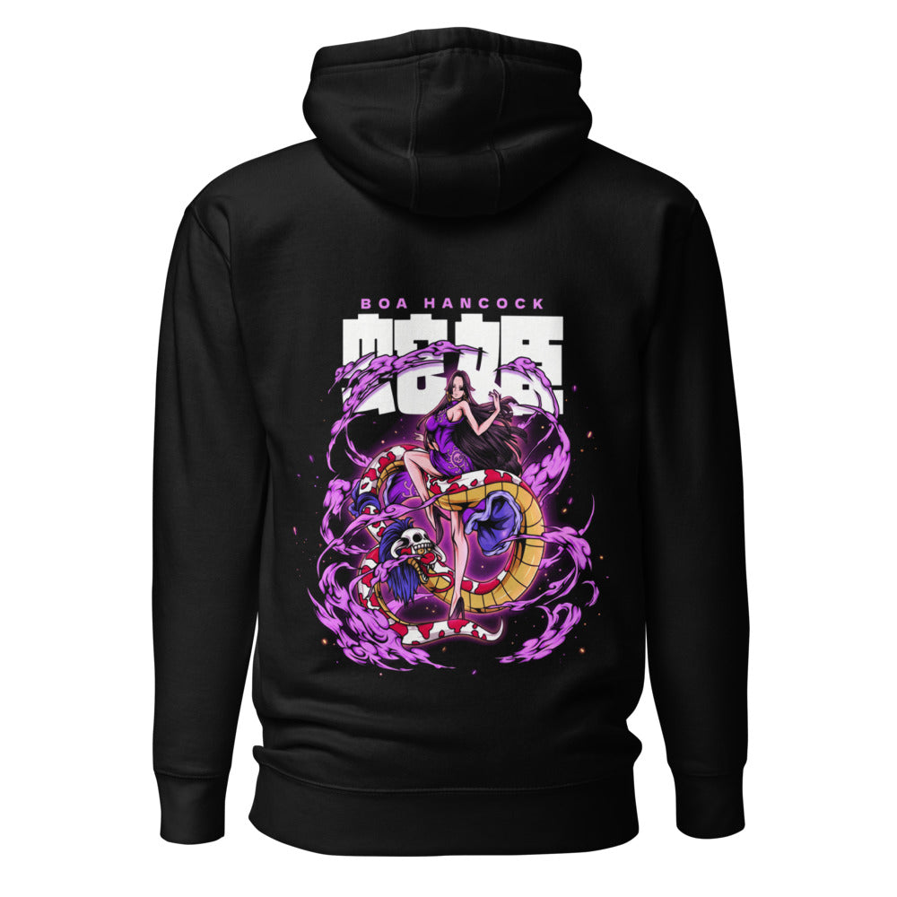 Hoodie One Piece Boa Hancock Purple Snake Smoke - Espalda
