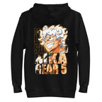 Hoodie One Piece Luffy Gear 5 Nika Gold Typography - Plano