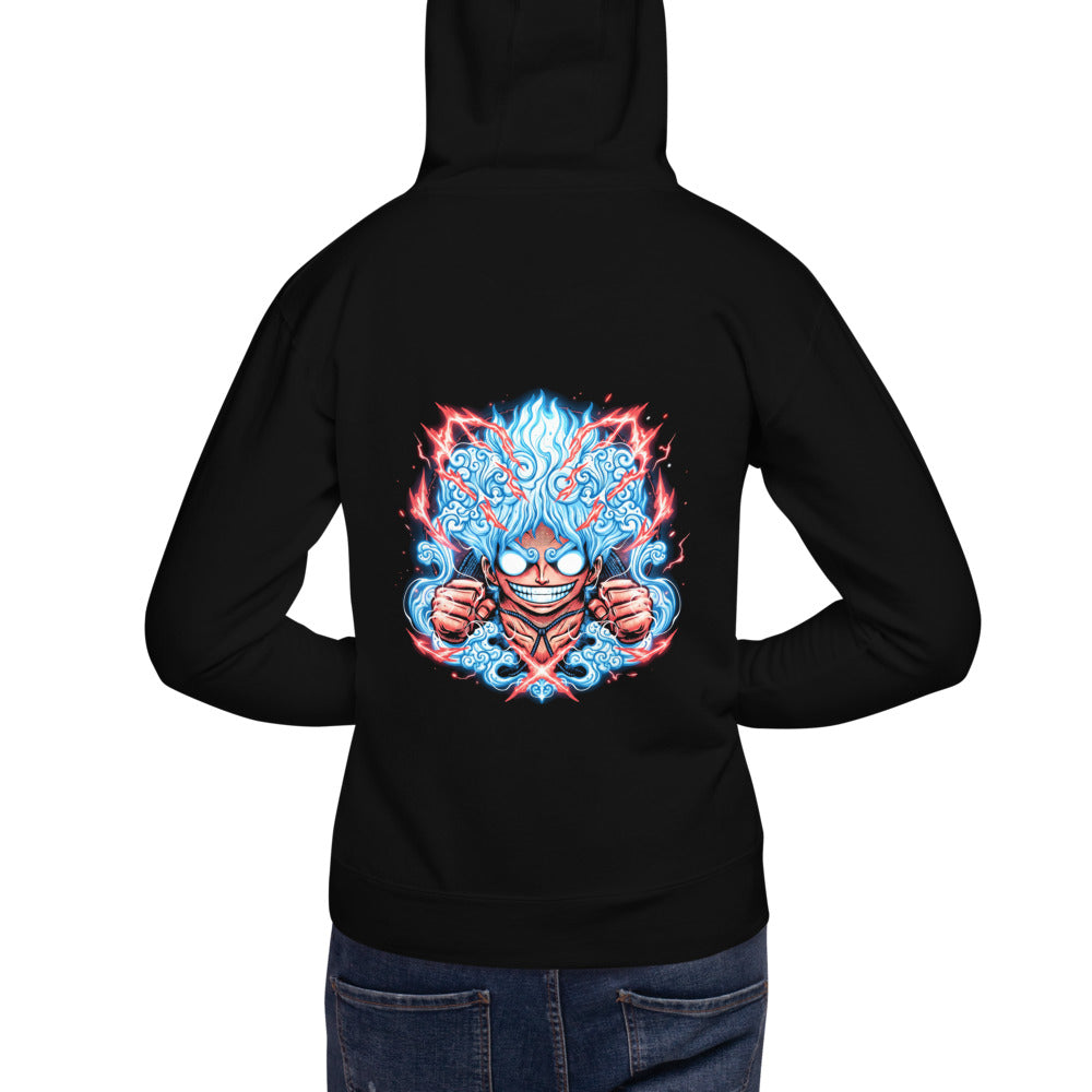 Hoodie One Piece Luffy Gear 5 Red Lightning - Modelo espalda A