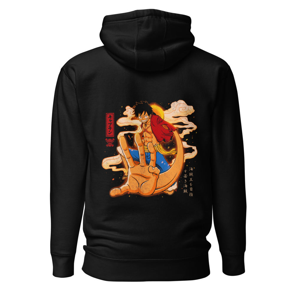 Hoodie One Piece Luffy Giant Hand Captain Clouds - Espalda