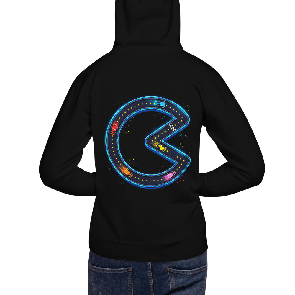Hoodie Pac-Man Ghost F1 Racers Neon Track - Modelo espalda A