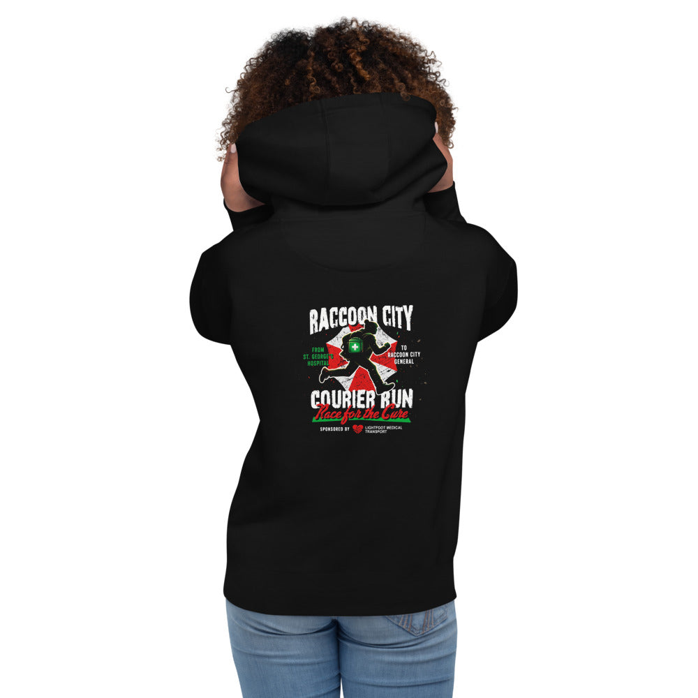 Hoodie Resident Evil Raccoon City Courier Run - Modelo femenina espalda