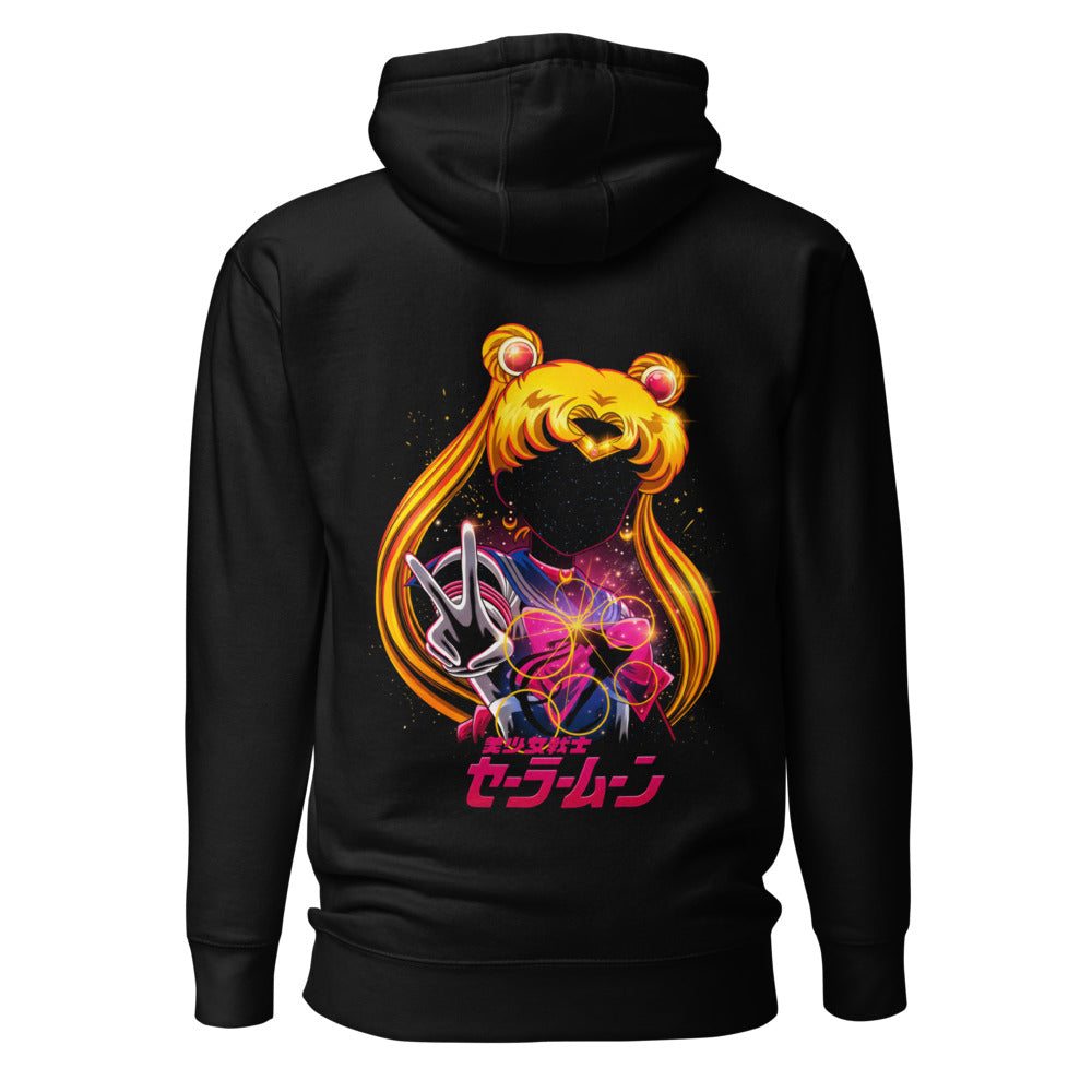 Hoodie Sailor Moon Galaxy Face Peace Sign - Espalda