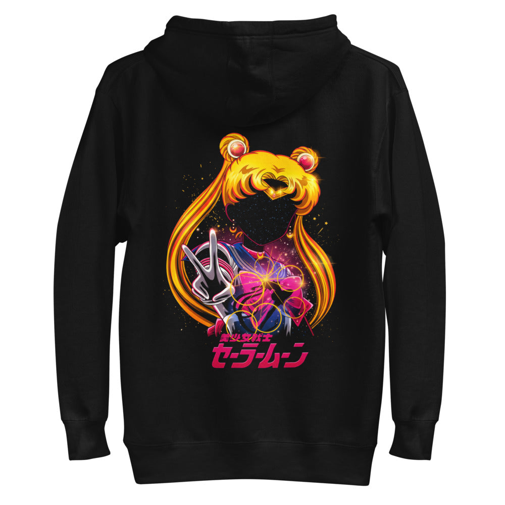 Hoodie Sailor Moon Galaxy Face Peace Sign - Plano