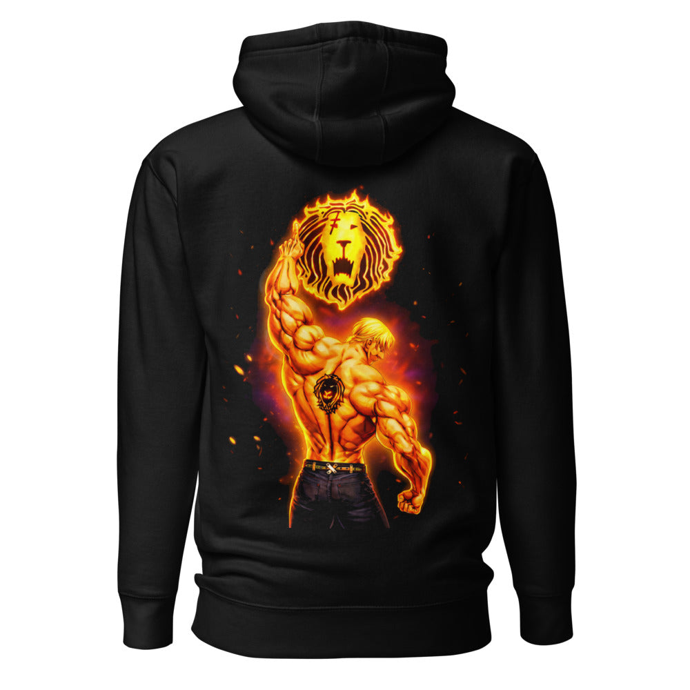 Hoodie Seven Deadly Sins Escanor Flaming Lion Emblem - Espalda