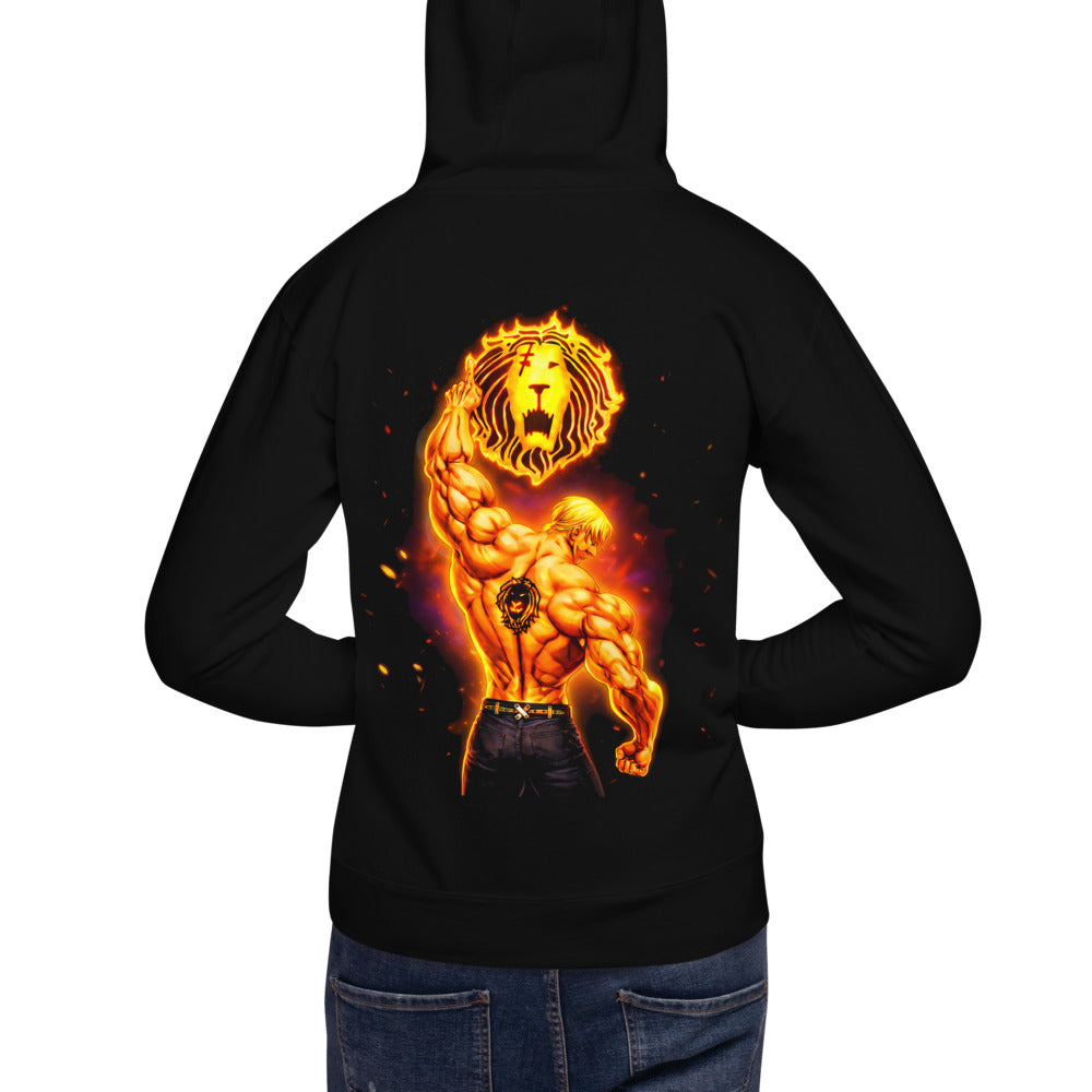 Hoodie Seven Deadly Sins Escanor Flaming Lion Emblem - Modelo espalda A