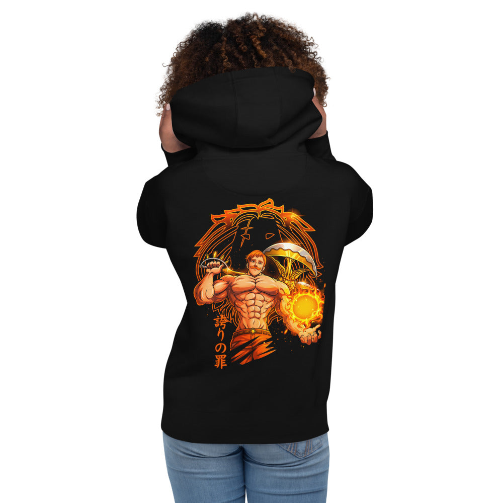 Hoodie Seven Deadly Sins Escanor Sin Of Pride - Modelo femenina espalda