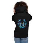 Hoodie Sonic Giant Head Gold Rings Lightning - Modelo femenina espalda