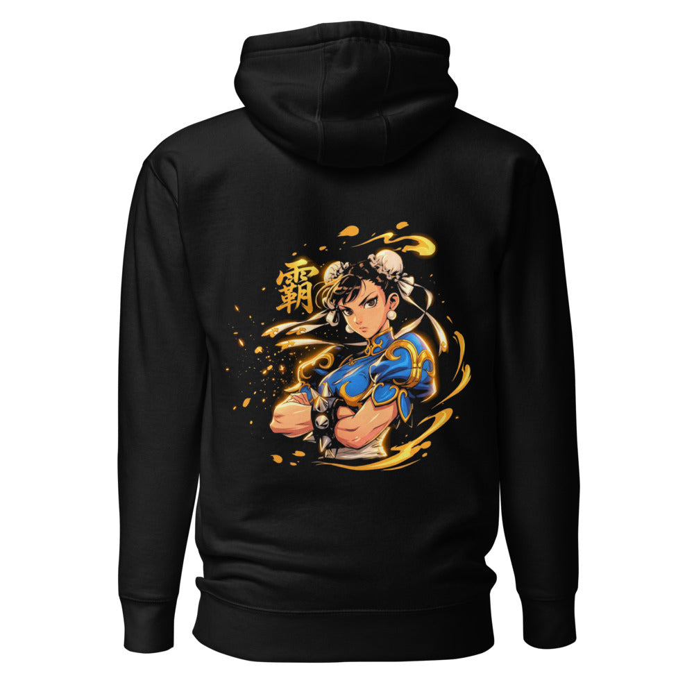 Hoodie Street Fighter Chun Li Golden Spiked Bracelets - Espalda