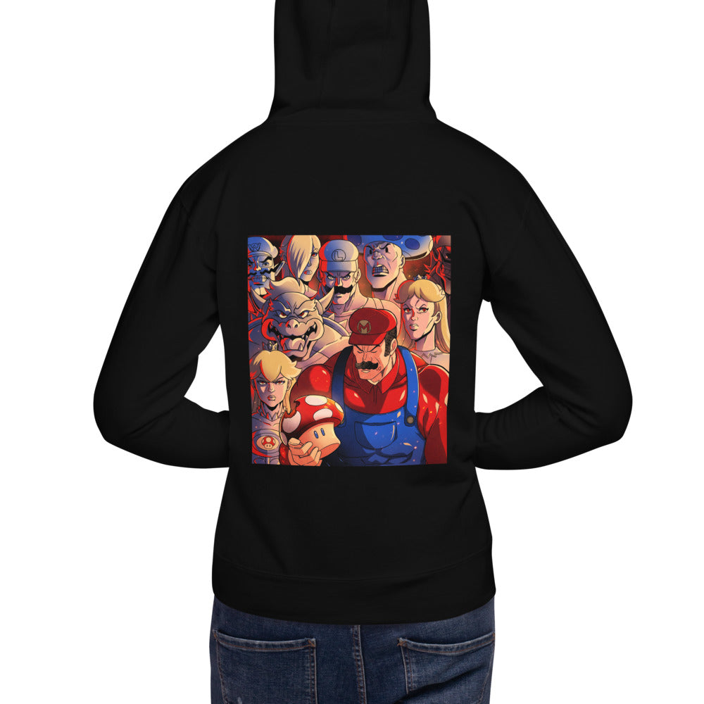 Hoodie Super Mario Gritty Cast Red Mushroom - Modelo espalda A