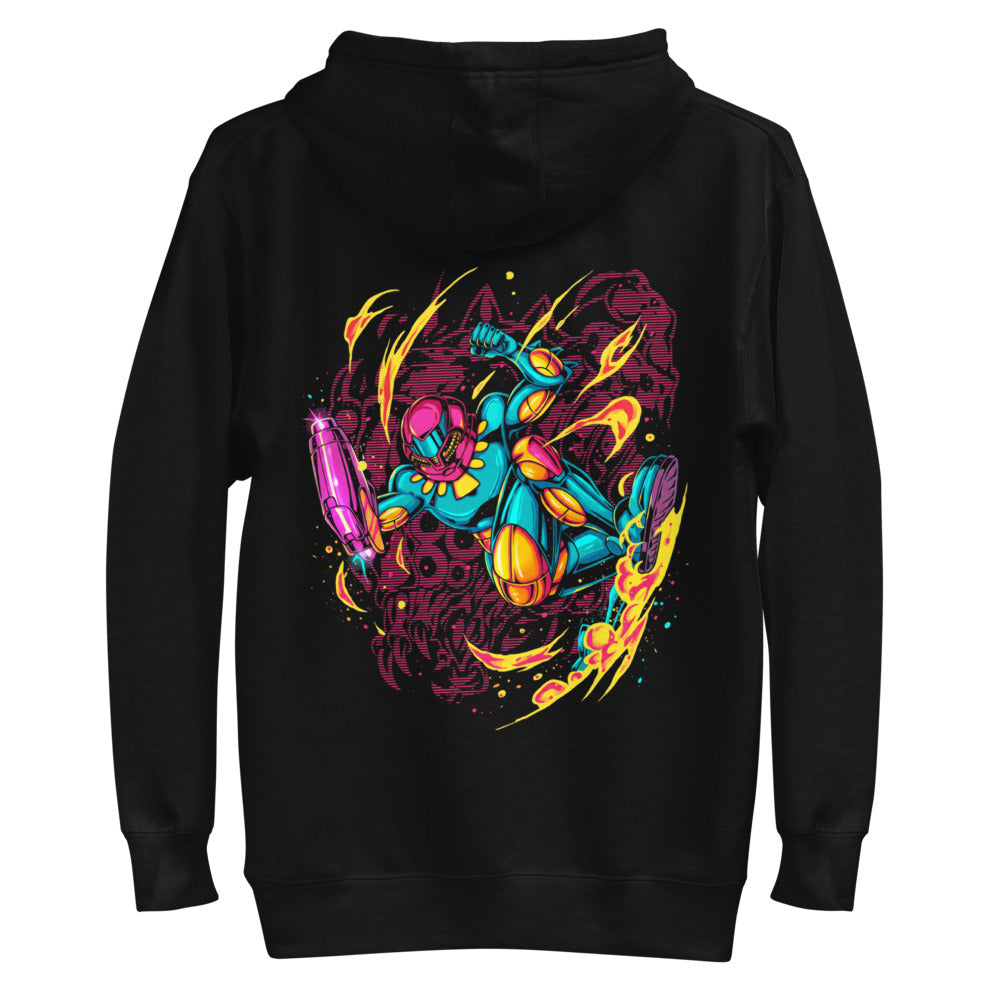 Hoodie Teal Power Suit Arm Cannon Jump Kick - Plano