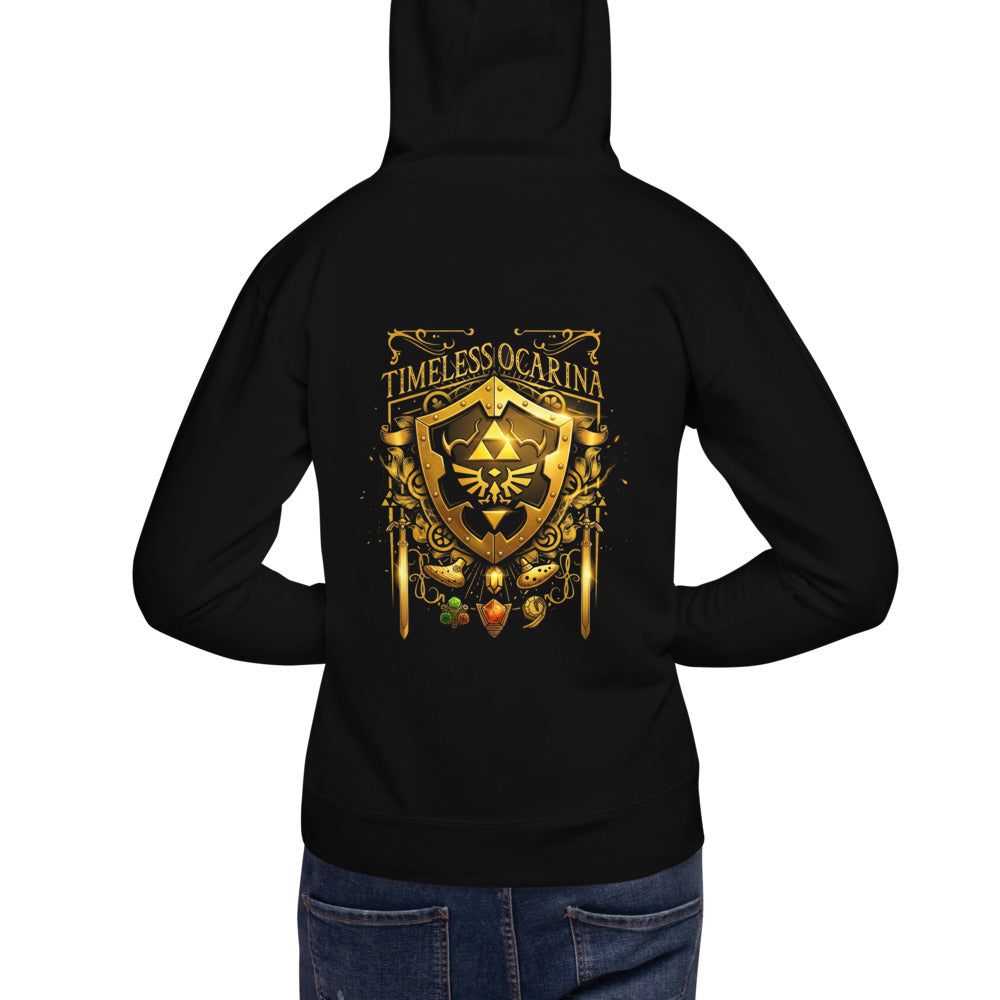 Hoodie Timeless Ocarina Hylian Shield Crest - Modelo espalda A