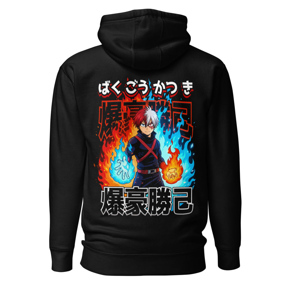 Hoodie Todoroki Fire And Ice My Hero Academia - Espalda
