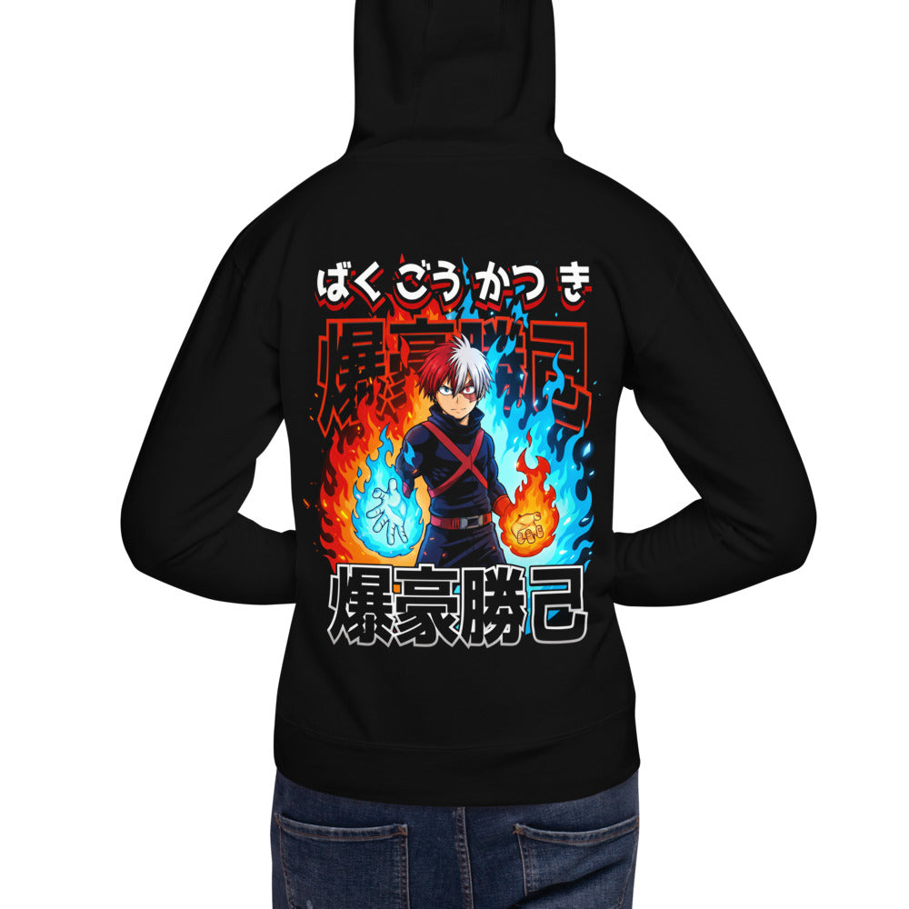 Hoodie Todoroki Fire And Ice My Hero Academia - Modelo espalda A