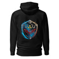 Hoodie Zelda Hylian Shield Triforce Blue Brushstroke - Espalda