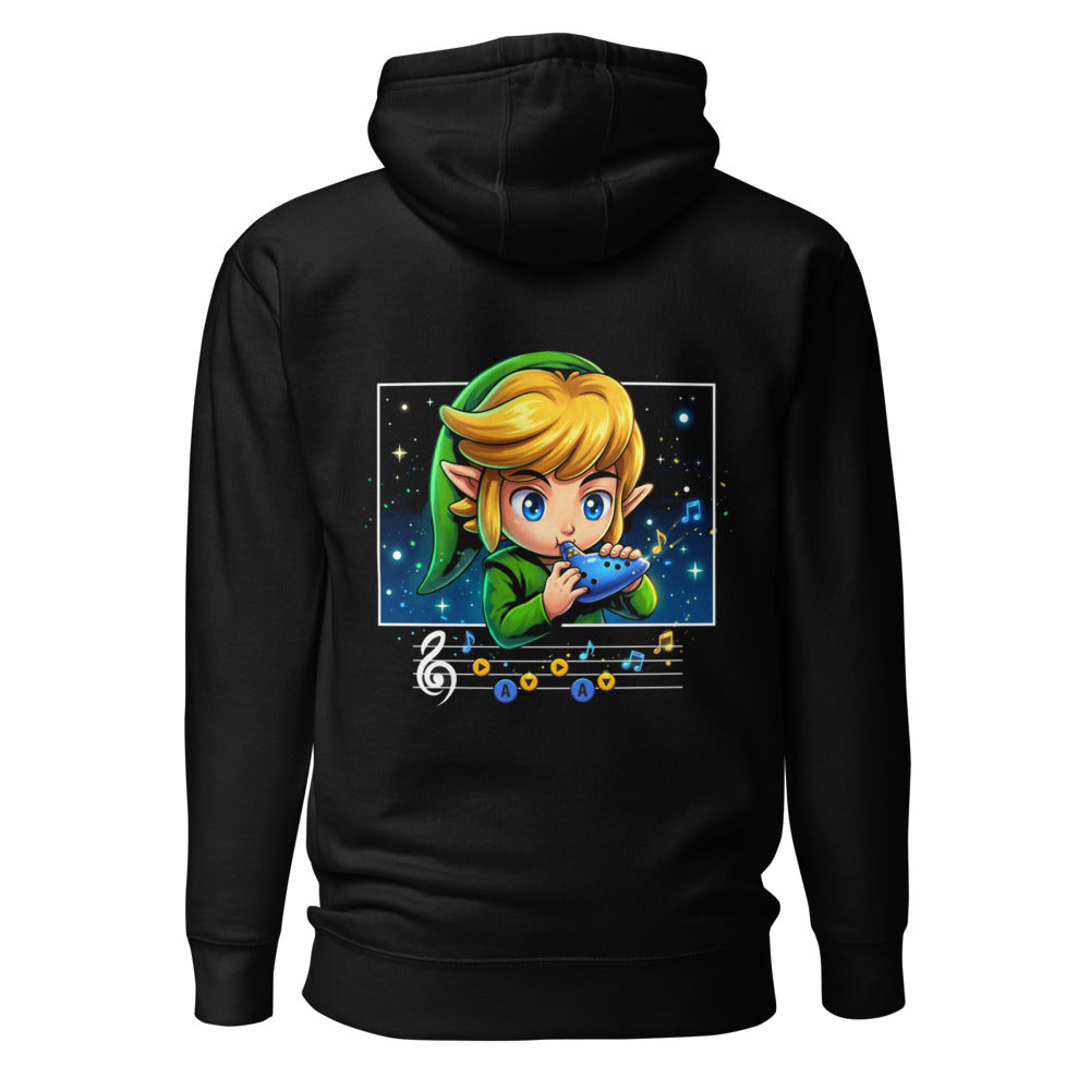 Hoodie Zelda Link Chibi Ocarina Melody - Espalda