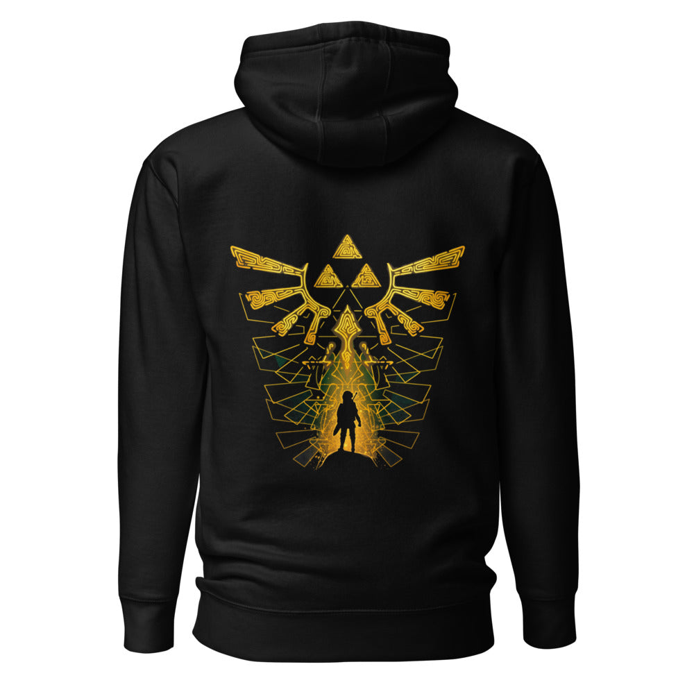 Hoodie Zelda Link Silhouette Golden Hylian Crest - Espalda