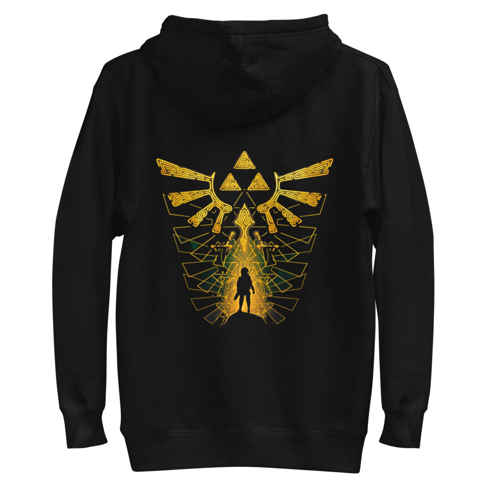 Hoodie Zelda Link Silhouette Golden Hylian Crest - Plano