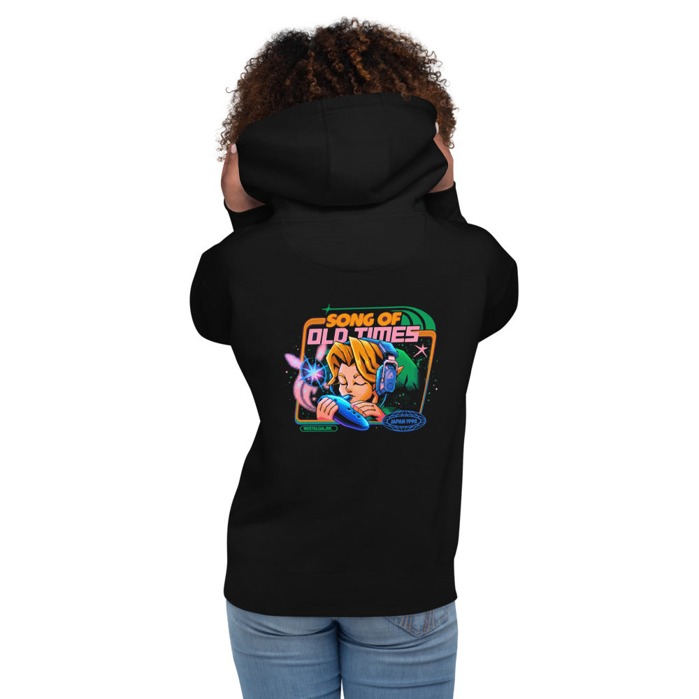 Hoodie Zelda Link Song Of Old Times - Modelo femenina espalda