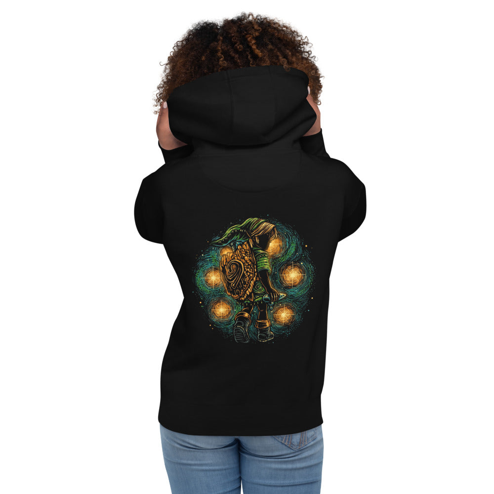 Hoodie Zelda Link Starry Night Ocarina - Modelo femenina espalda