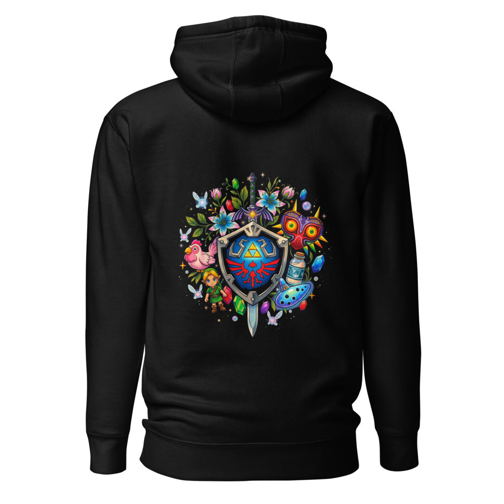 Hoodie Zelda Tattoo Flash Majoras Mask Rupees - Espalda