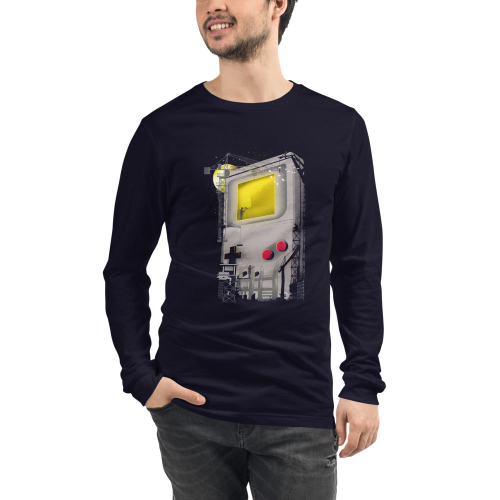 Manga Larga Game Boy Under Construction Tower Cranes - Modelo masculino
