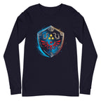 Manga Larga Zelda Hylian Shield Triforce Blue Brushstroke - Plano