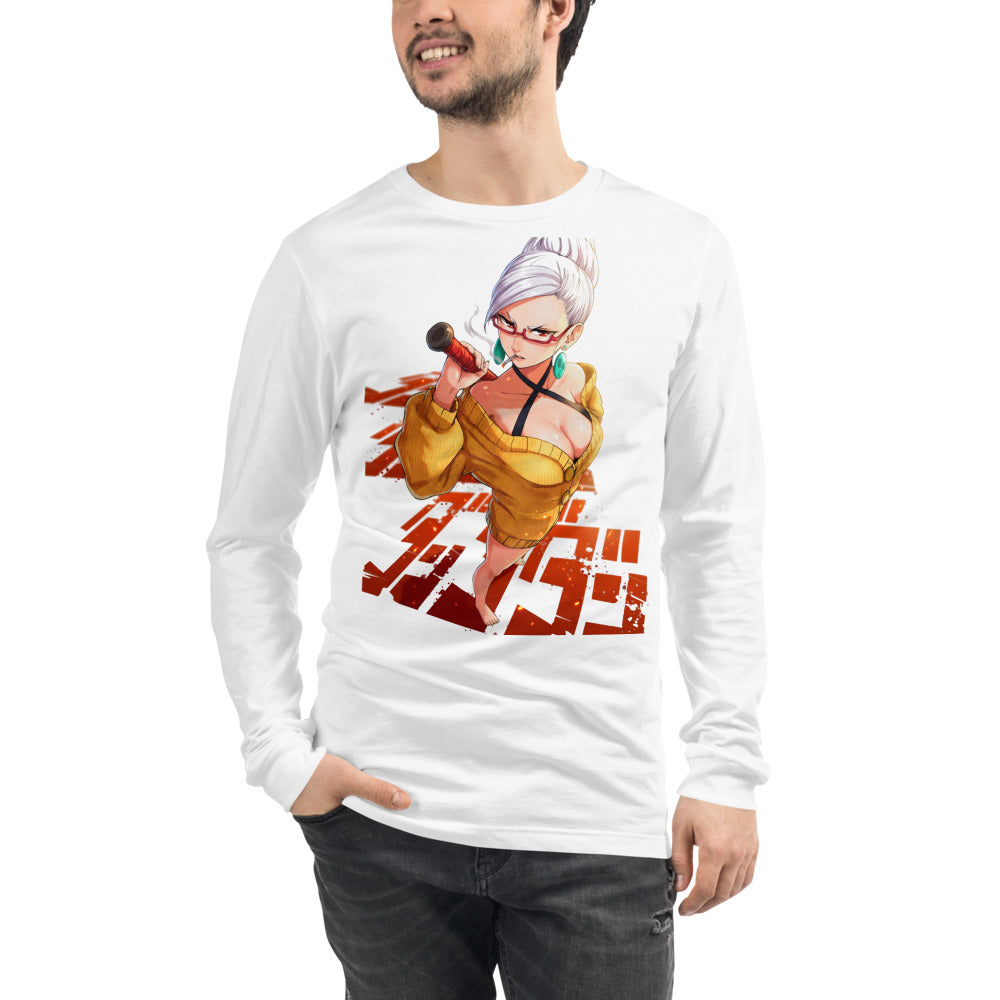 Manga Larga Anime Girl Yellow Sweater Red Glasses - Modelo masculino
