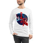 Manga Larga Cowboy Bebop Spike And Faye Red Katakana - Modelo masculino