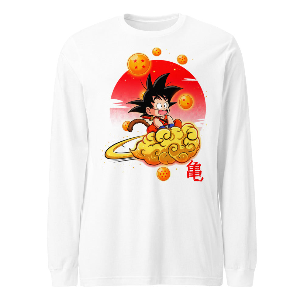 Manga Larga Dragon Ball Kid Goku Flying Nimbus - Frente