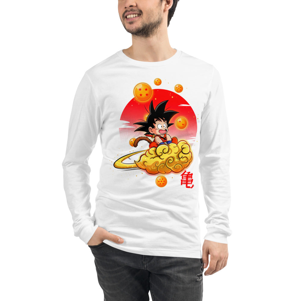 Manga Larga Dragon Ball Kid Goku Flying Nimbus - Modelo masculino
