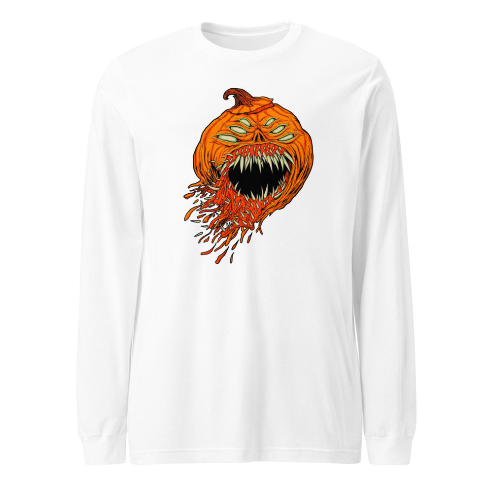 Manga Larga Halloween Pumpkin Monster Four Eyes - Frente