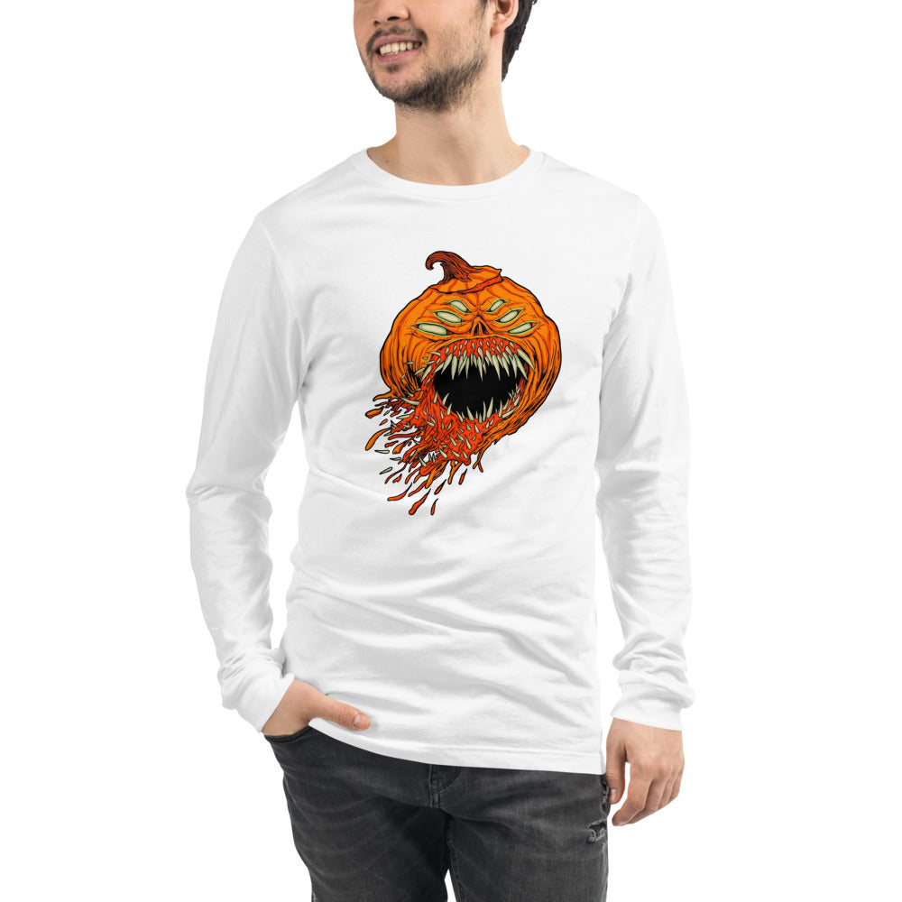 Manga Larga Halloween Pumpkin Monster Four Eyes - Modelo masculino