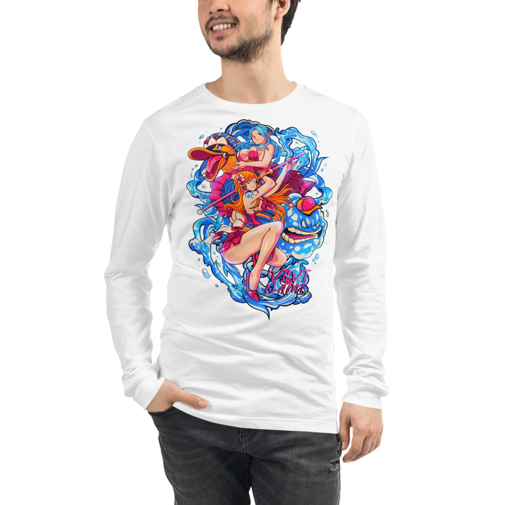 Manga Larga One Piece Nami Vivi Water Splash - Modelo masculino