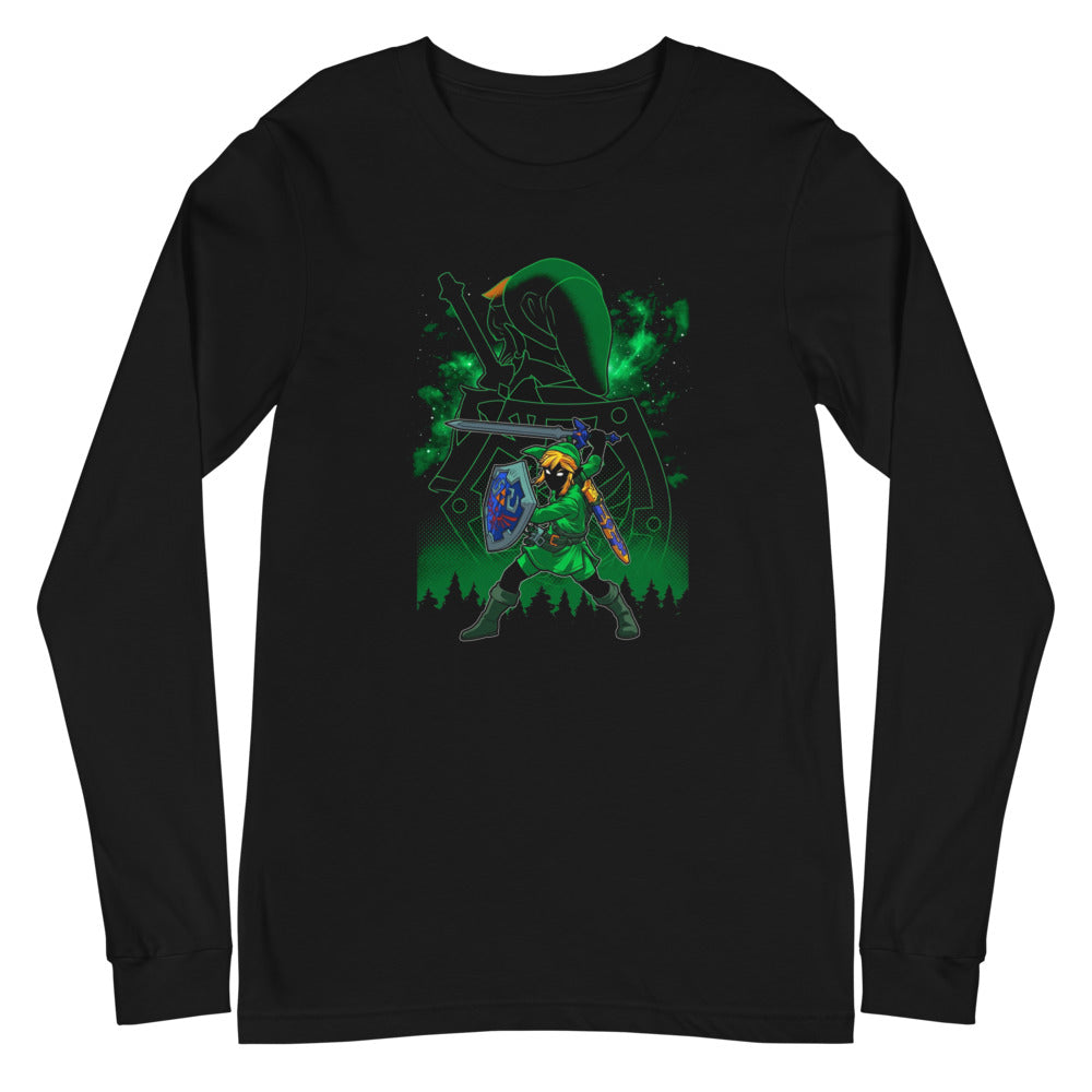 Manga Larga Zelda Link Silhouette Green Glow - Plano