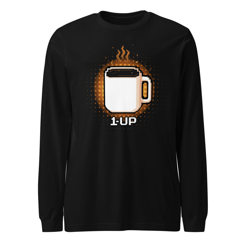 Manga Larga 1 Up Pixel Coffee Mug Amber Glow - Frente