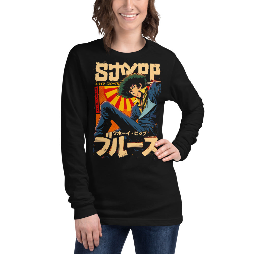 Manga Larga Cowboy Bebop Spike Spiegel Katakana Blues - Modelo femenina